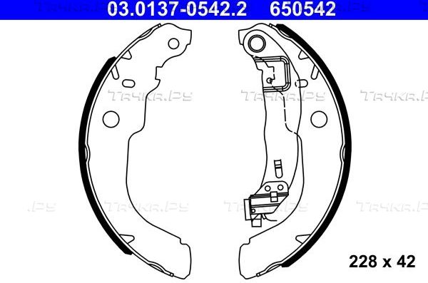 Тормозные колодки ATE задние для Citroen C-Elysee I 2012-2026. Артикул 03.0137-0542.2