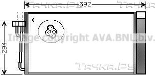 Радиатор кондиционера (конденсатор) AVA (алюминий). Артикул BWA5273D