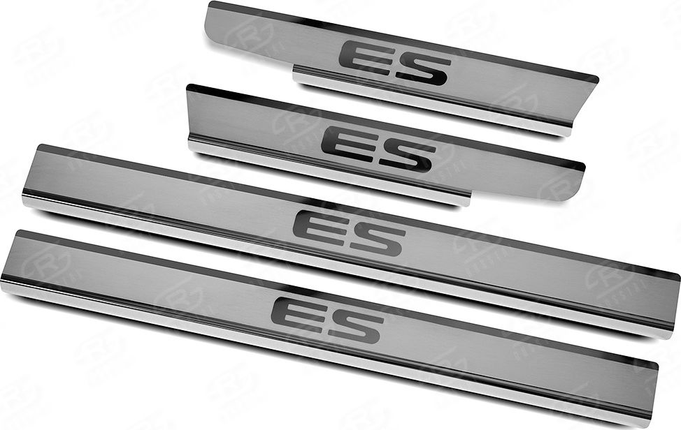 Накладка RusStal на пороги (лист нерж. шлифованный с надписью) для Lexus ES200/250/350 2018-2026. Артикул LEXES18-03