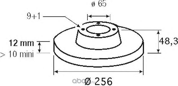 Диск тормозной (Valeo). Артикул 186833
