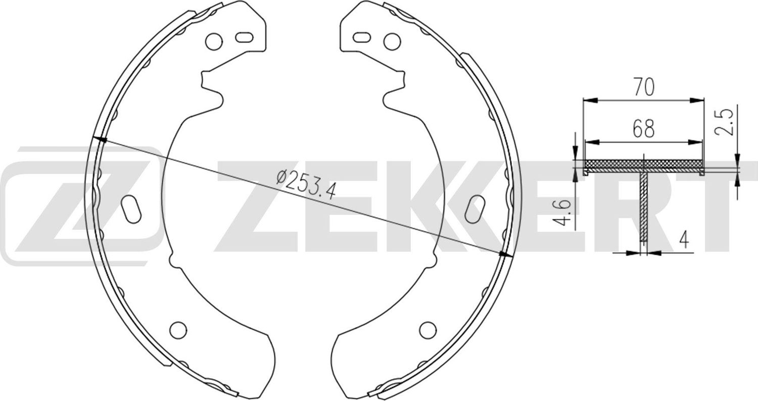 Тормозные колодки (стояночная тормозная система) Zekkert. Артикул BK-4005