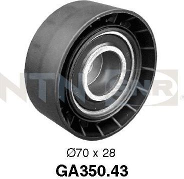 Направляющий (ведущий) ролик приводного поликлинового ремня NTN / SNR. Артикул GA350.43