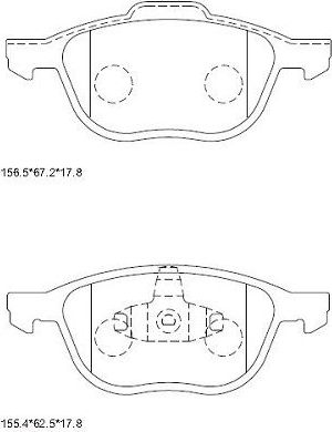 Тормозные колодки Asimco передние для Volvo S40 II 2004-2012. Артикул KD6798