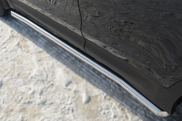 Защита RusStal порогов труба d63 (вариант 1) для Hyundai Santa Fe III 2012-2018. Артикул HSFT-0012221