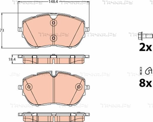 Тормозные колодки TRW передние для Peugeot 308 II 2014-2026. Артикул GDB2121