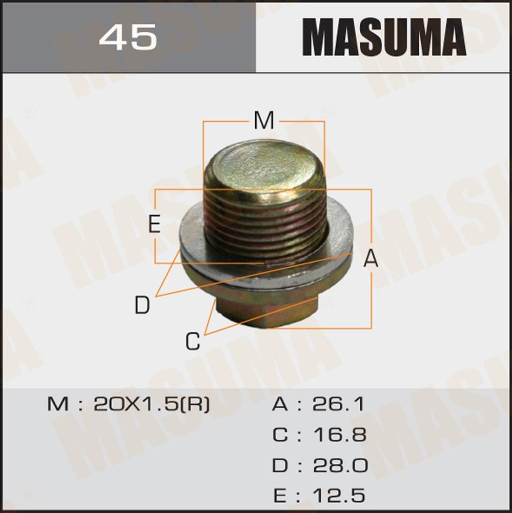 Сливная пробка масляного поддона двигателя Masuma. Артикул 45