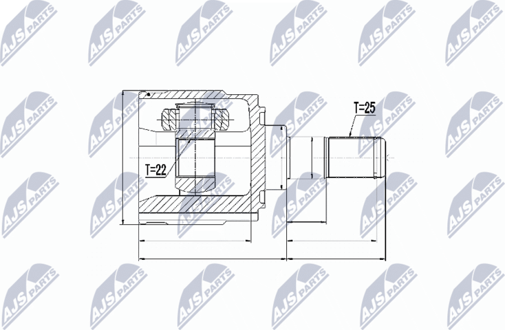 Шрус внутренний (граната) NTY. Артикул NPW-KA-314