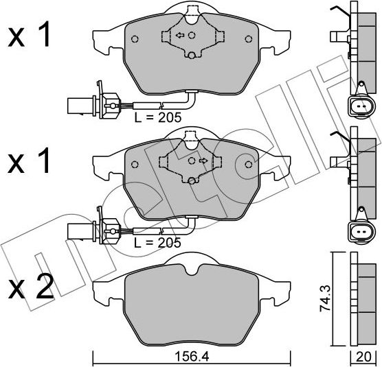 Тормозные колодки Metelli. Артикул 22-0181-3