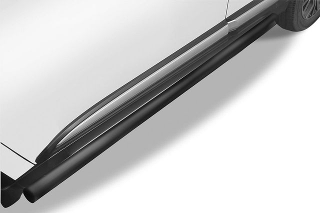 Пороги Slitkoff d57 труба для Mitsubishi Outlander III 2015-2026 Черные. Артикул MOUT15-007B