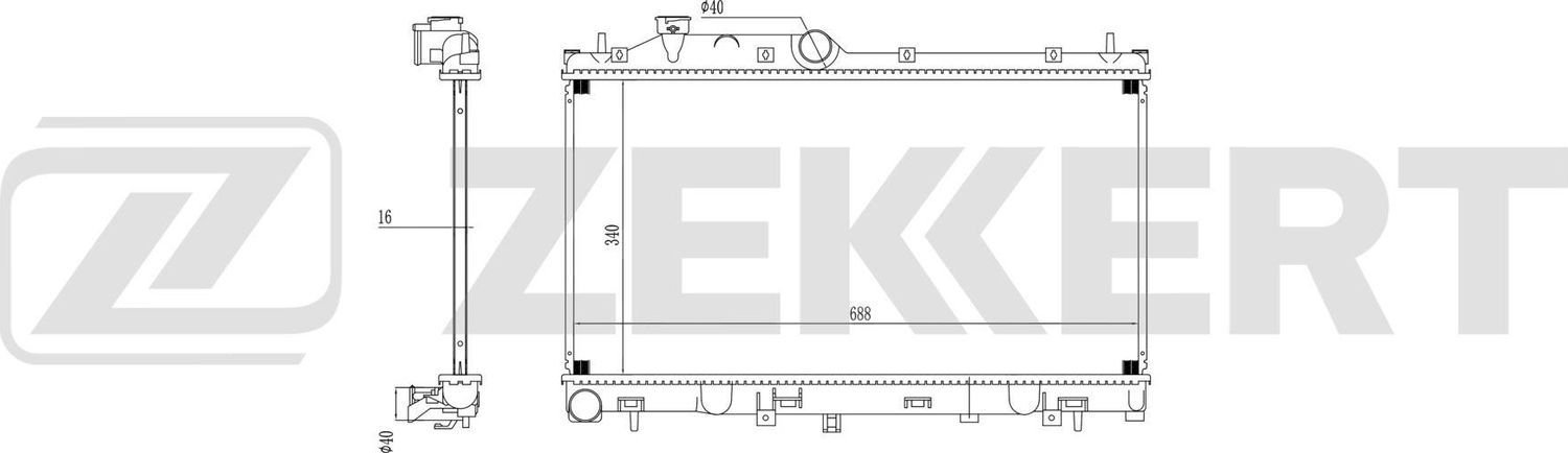 Радиатор охлаждения двигателя Zekkert (алюминий). Артикул MK-1674