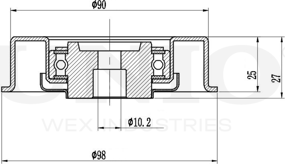 Ролик поликлинового ремня натяжной (Unio). Артикул TNS-10303