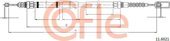 Трос ручника (тросик ручного тормоза) Cofle для Peugeot 605 1989-1999. Артикул 92.11.6021