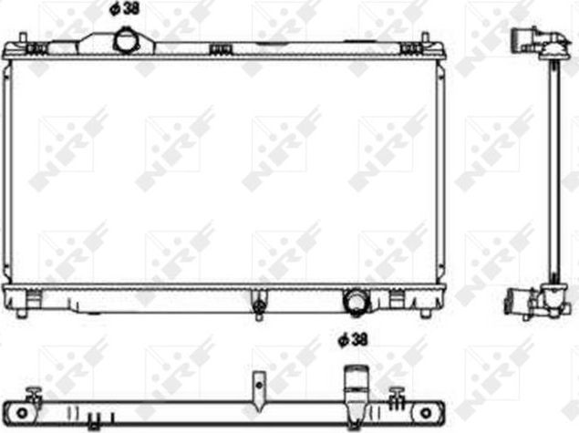 Радиатор охлаждения двигателя NRF (алюминий). Артикул 53680