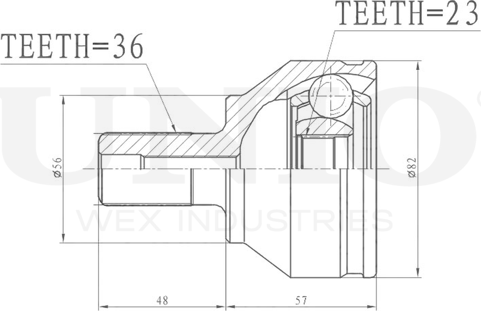 ШРУС наружный (Unio). Артикул CVJ-20004