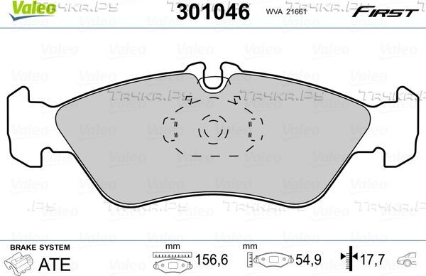 Тормозные колодки Valeo First задние для Volkswagen LT II 1996-2006. Артикул 301046
