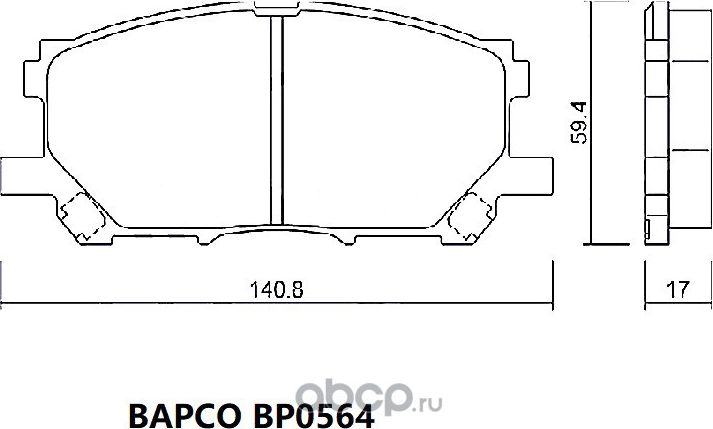 Колодки тормозные дисковые BP0564 передние, комплект, (Bapco) Bapco. Артикул BP0564