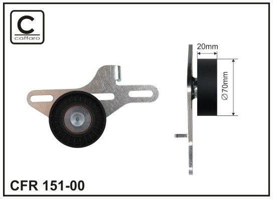Натяжной ролик (натяжитель) приводного клинового зубчатого ремня Caffaro для Renault Clio II 1998-2005. Артикул 151-00