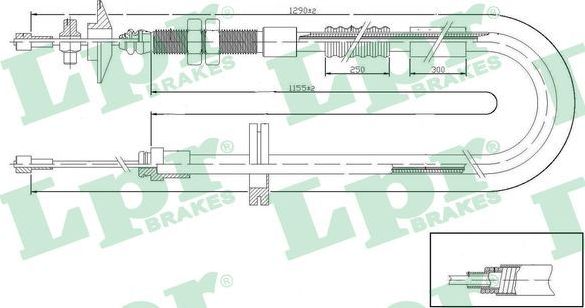 Трос сцепления LPR для Renault Espace II 1991-1996. Артикул C0194C