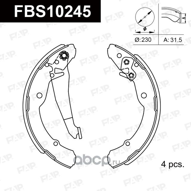 Колодки барабанные (FAP). Артикул FBS10245