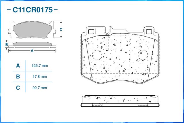 Колодки тормозные передние (Low Metallic) (Cworks). Артикул C11CR0175