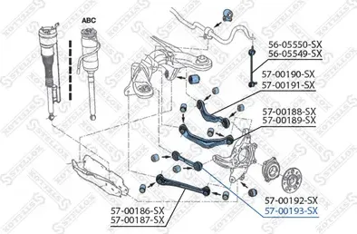 Поперечный рычаг задней подвески Stellox. Артикул 57-00193-SX