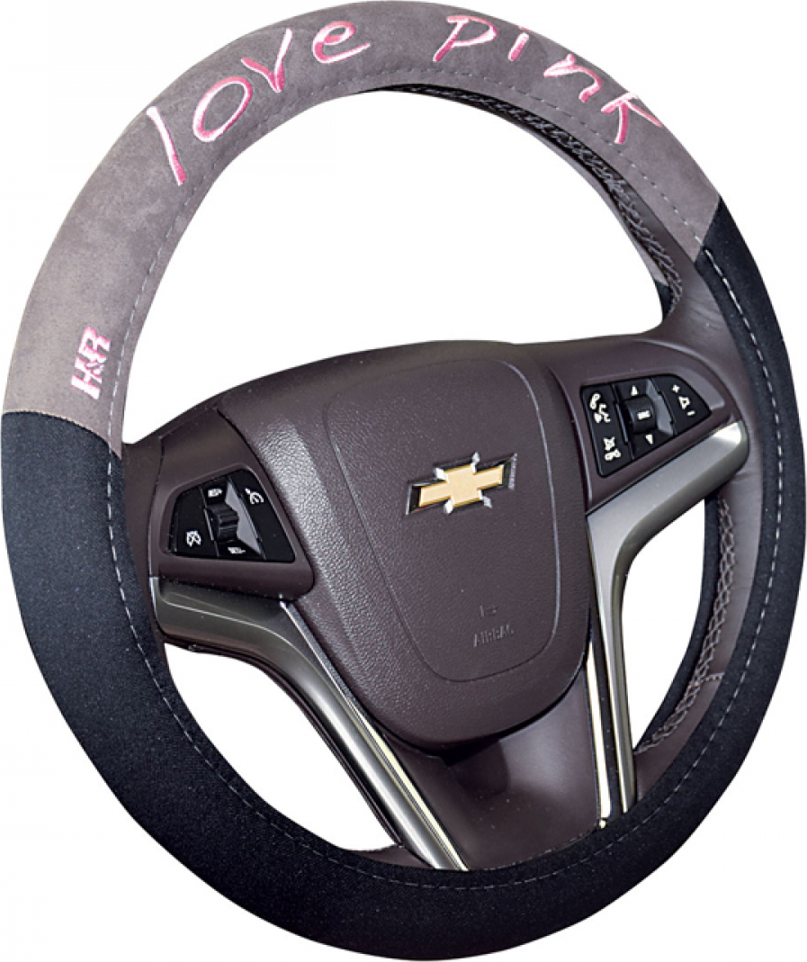 Оплётка на руль Hadar Rosen Love Pink (размер M, искусственная кожа, цвет ЧЕРНЫЙ). Артикул 30350