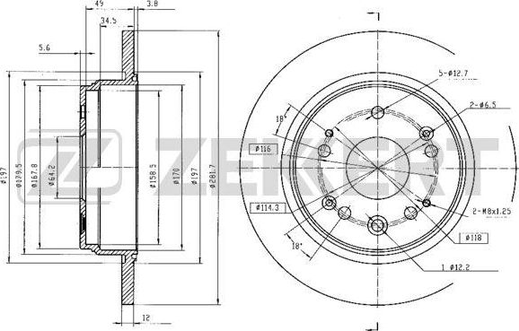 Тормозной диск Zekkert. Артикул BS-5737