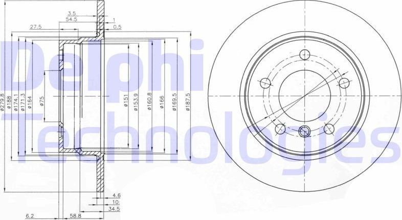 Тормозной диск Delphi. Артикул BG3948