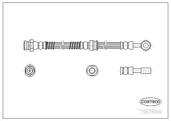 Тормозной шланг Corteco передний левый для Kia Sportage II 2004-2010. Артикул 19035880
