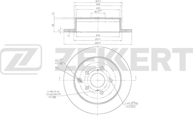 Тормозной диск Zekkert. Артикул BS-6803