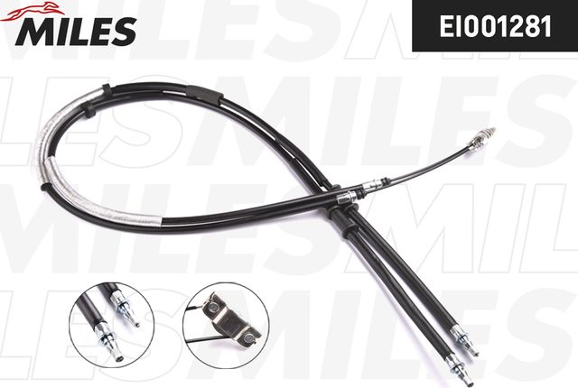 Трос ручника (тросик ручного тормоза) Miles задний правый/левый для Opel Corsa D 2006-2014. Артикул EI001281