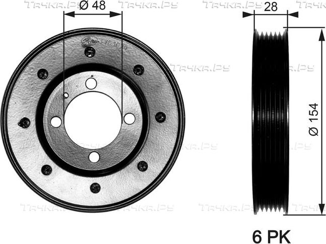 Шкив коленвала Gates DriveAlign® для Opel Astra G 2003-2005. Артикул TVD1029