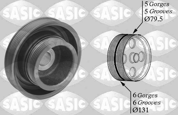 Шкив коленвала Sasic для Ford Fiesta V 2001-2008. Артикул 2156063