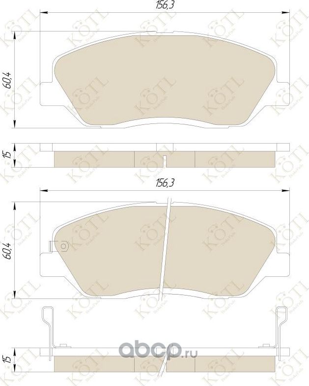 Колодки тормозные дисковые передние к-т HYUNDAI SANTA FE (CM) / (SM) 05- / KIA SORENTO (Kotl) Kotl. Артикул 3418kt