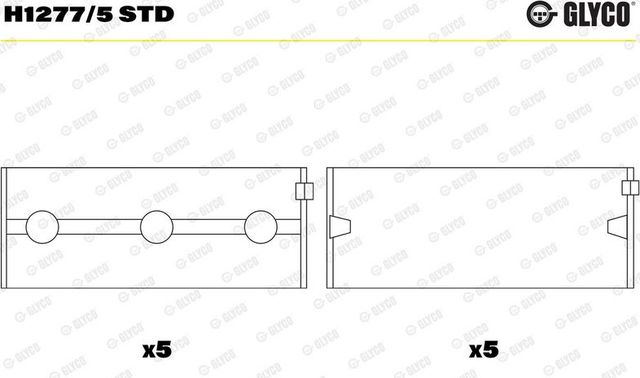 Вкладыши коренные Glyco для Geo Tracker 1988-1998. Артикул H1277/5 STD