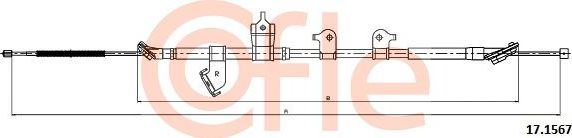 Трос ручника (тросик ручного тормоза) Cofle. Артикул 92.17.1567