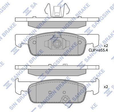 Тормозные колодки Sangsin Hi-Q. Артикул SP4136