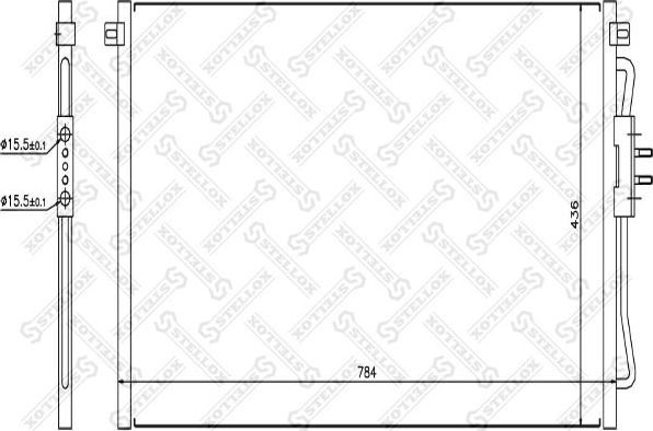 Радиатор кондиционера (конденсатор) Stellox для Chrysler Voyager IV 2000-2008. Артикул 10-45375-SX