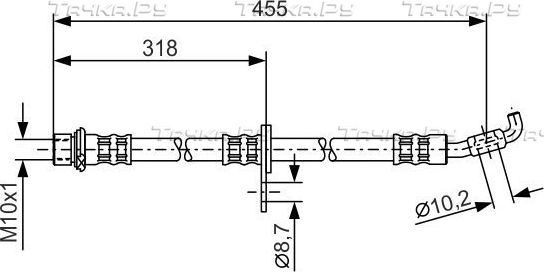 Тормозной шланг Bosch передний левый для Toyota Corolla E110 1997-2001. Артикул 1 987 476 727