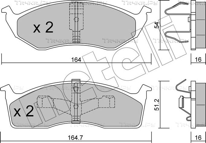 Тормозные колодки Metelli передние для Dodge Neon I 1994-1999. Артикул 22-0356-1