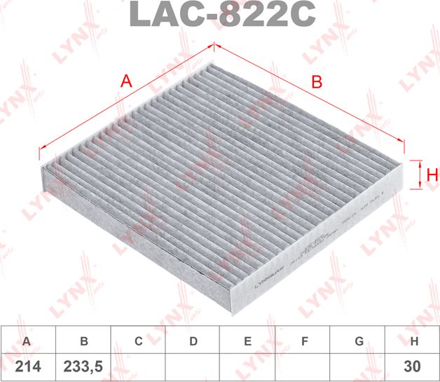 Салонный фильтр LYNXauto. Артикул LAC-822C