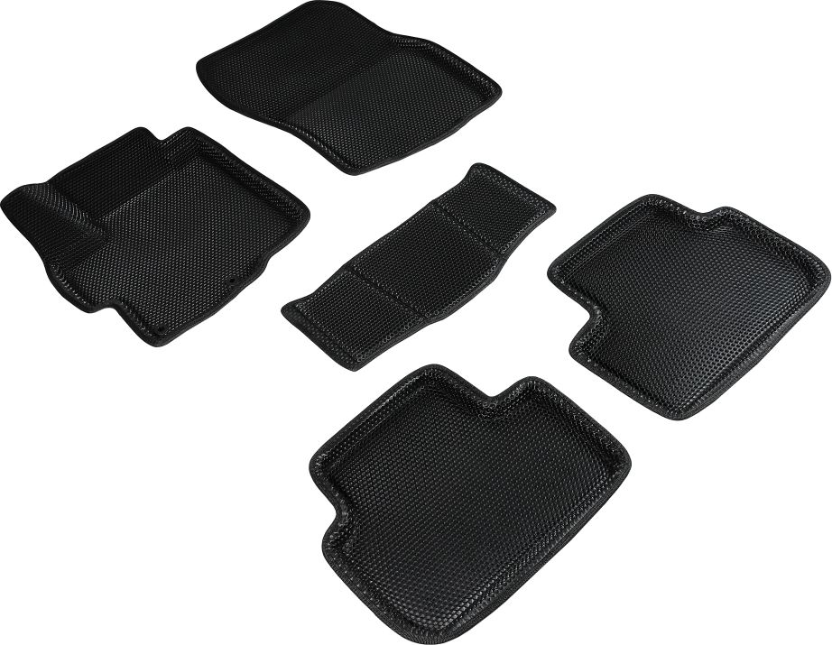 Коврики Seintex 3D EVA Соты для салона Mitsubishi ASX 2010-2026 ЧЕРНЫЕ. Артикул 95421