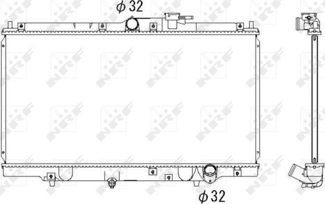 Радиатор охлаждения двигателя NRF EASY FIT для Honda Prelude V 1996-2000. Артикул 526717