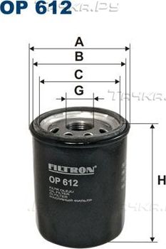 Масляный фильтр Filtron для Nissan Micra K11 1992-2003. Артикул OP 612