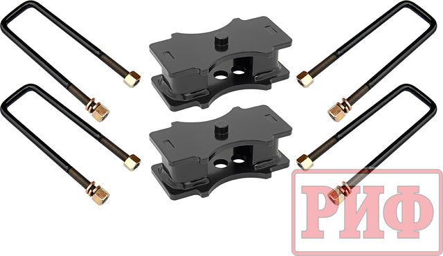 Комплект стремянок и проставок РИФ для лифта рессор на 60 мм для Nissan Navara D40 2006-2013, 2010-2014. Артикул PRM-D13-60-985