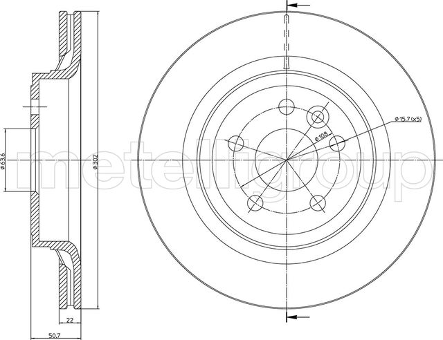 Тормозной диск Metelli. Артикул 23-1273C