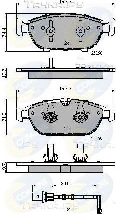 Тормозные колодки Comline для Audi A6 allroad III (C7) 2012-2018. Артикул CBP22120