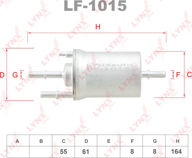 Топливный фильтр LYNXauto для Audi TT III (8S) 2014-2026. Артикул LF-1015