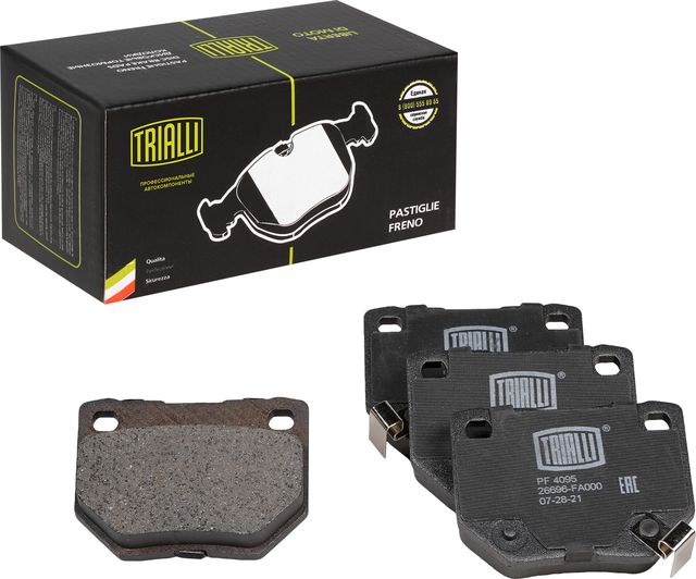 Тормозные колодки Trialli (Low-Metallic) задние для Subaru Impreza III 2008-2013. Артикул PF 4095