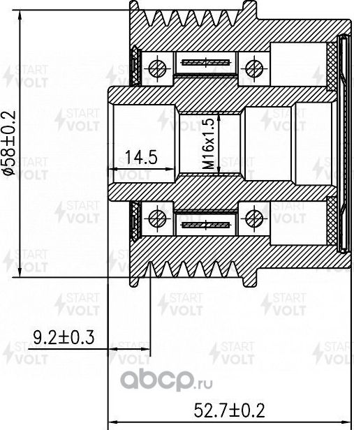 Муфта генератора обгонная StartVOLT. Артикул SGP 0808